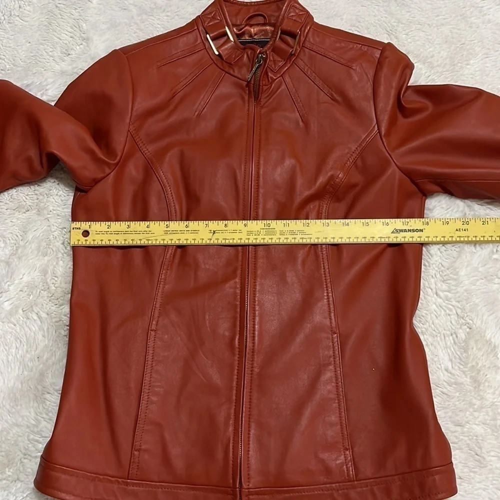 Bradley bayou Womens Genuine leather brown / orange  jacket Womens size … - Picture 8 of 8